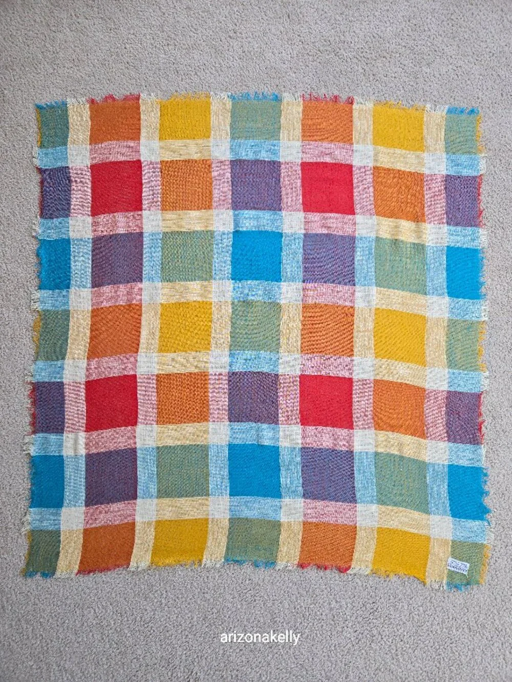 Ben Goodman Scarf Colorful Plaid Square Scarf